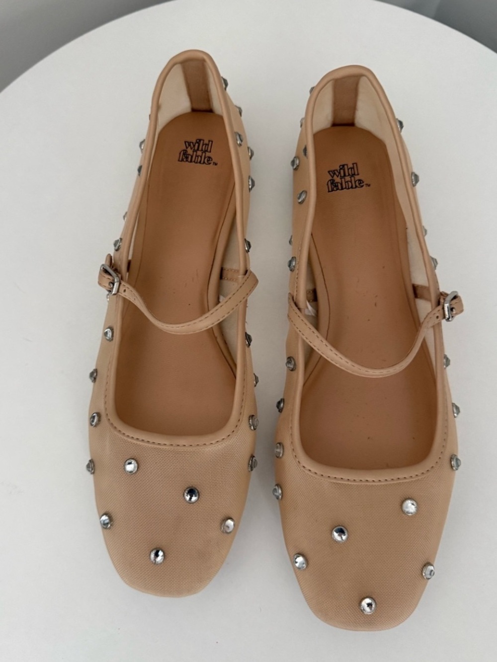 wild fable beige studded Mary Jane flats size 8.5